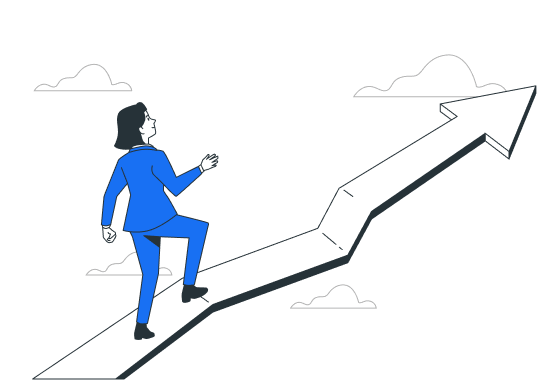 picture of an woman leading towards growth